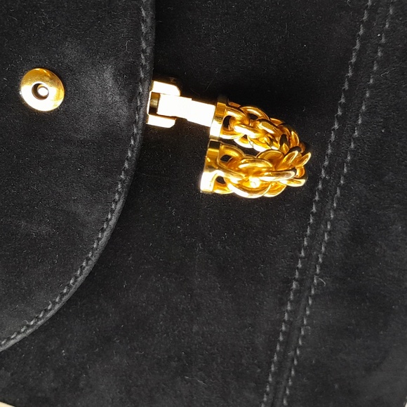 Paloma Picasso  Vintage Suede Chain Cross body Bag! - Picture 3 of 15